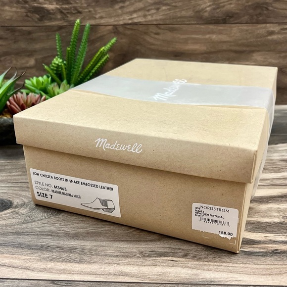 NIB Madewell Sonia Low Chelsea Western Ankle Bootie Snake Embossed Leather 7 - Picture 12 of 12